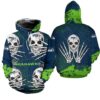 Seattle Seahawks Hoodie Skull for Halloween Graphic Seattle Seahawks Hoodie Skull for Halloween Graphic 0