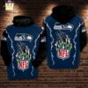 Seattle Seahawks NFL Claws 3D Printed Pull Over Zip Up Hoodie 1