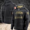 Seattle Seahawks NFL Logo 3D All Over Print Zip up Hoodie Option 1