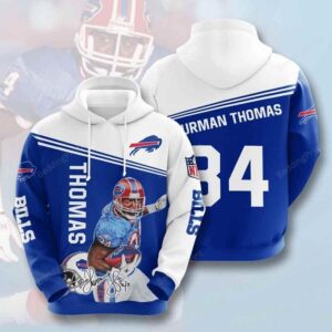 Sports American Football Buffalo Bills Thurman Thomas 3D Hoodie Zip Hoodie NFL 3D All Over Print Hoodie Zip Hoodie 1