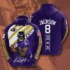 Sports American Football NFL Baltimore Ravens Lamar Jackson 3D All Over Print Zip up Hoodie Option 1