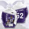 Sports American Football NFL Baltimore Ravens Ray Lewis 3D All Over Print Zip up Hoodie Option 1