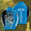 Sports American Football NFL Carolina Panthers Cam Newton 3D All Over Print Zip up Hoodie Option 1