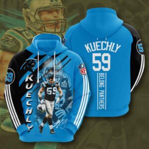 Sports American Football NFL Carolina Panthers Luke Kuechly 3D All Over Print Zip up Hoodie Option 1