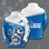 Sports American Football NFL Detroit Lions 3D All Over Print Zip up Hoodie Option 1