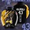 Sports American Football NFL Pittsburgh Steelers Troy Polamalu 3D All Over Print Zip up Hoodie Option 1