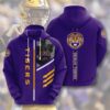 Sports American Football Ncaaf Lsu Tigers Usa Sport All Over Print Hoodie 3D 0