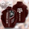 Sports American Football Ncaaf Texas AM Aggies Usa Sport All Over Print Hoodie 3D 2 0