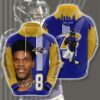 Sports American Football Nfl Baltimore Ravens Lamar Jackson Usa Hoodie 3D 0