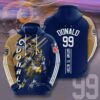Sports American NFL Los Angeles Rams Aaron Donald 3D All Over Print Zip up Hoodie Option 1
