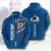 Sports Hockey NHL Colorado Avalanche 3D All Over Print Zip up Hoodie Option 1