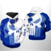 St. Louis Blues NHL Team Skull 3D All Over Print Zip up Hoodie Option 1