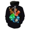 Starter Pokemon Pikachu Charmander Hoodie 3D Starter Pokemon Pikachu Charmander Hoodie 3D 0