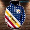 Steelers Sideline Hoodie 3D American Flag Pattern Pittsburgh Steelers Gift 0
