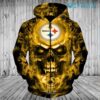 Steelers Zip Up Hoodie 3D Burning Skull Logo Pittsburgh Steelers Gift Steelers Zip Up Hoodie 3D Burning Skull Logo Pittsburgh Steelers Gift 0