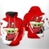 Tampa Bay Buccaneers NFL Baby Yoda Team 3D All Over Print Zip up Hoodie Option 1