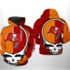 Tampa Bay Buccaneers NFL Grateful Dead 3D All Over Print Zip up Hoodie Option 1