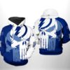 Tampa Bay Lightning NHL Team Skull 3D All Over Print Zip up Hoodie Option 1