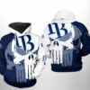 Tampa Bay Rays MLB Team Skull 3D Hoodie Zipper Hoodie 0