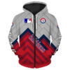 Texas Rangers Hoodie 3D Baseball Zip Hoodie for Fans 0