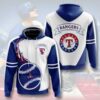 Texas Rangers Hoodie 3D Zip Hoodie Flame Balls Graphic Gifts for Fans 0