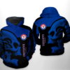 Texas Rangers MLB Skull 3D Hoodie Zipper Hoodie 0