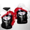 Texas Rangers MLB Skull Punisher 3D Hoodie Zipper Hoodie 0
