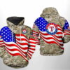 Texas Rangers MLB US Flag Camo Veteran 3D Hoodie Zipper Hoodie 0