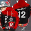 Tom Brady 12 Tampa Bay Buccaneers Lightweight 3D Prints Hoodie 0