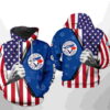 Toronto Blue Jays MLB US Flag 3D Hoodie Zipper Hoodie 0