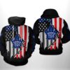 Toronto Maple Leafs NHL US FLag Team 3D All Over Print Zip up Hoodie Option 1
