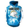 Unisex Los Angeles Chargers 3D Hoodie Zip Hoodie NFL 3D All Over Print Hoodie Zip Hoodie 1