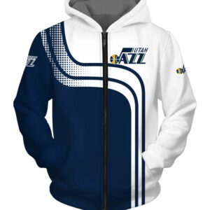 Utah Jazz Zipper Hoodie 3D Zip Hoodie for Fans 0