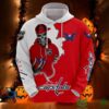 Washington Capitals NHL Fire Skull 3D Hoodie Zip Hoodie 3D All Over Print Hoodie Zip Hoodie 1