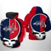 Washington Capitals NHL Grateful Dead 3D All Over Print Zip up Hoodie Option 1