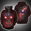 Washington Capitals Skull 3D Hoodie Zip Hoodie NHL 3D All Over Print Hoodie Zip Hoodie 1
