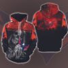 Washington Capitals Skull Halloween 3D Hoodie Zip Hoodie NHL 3D All Over Print Hoodie Zip Hoodie 1