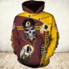 Washington Football Team Hoodie 3D Zip Hoodie Cute Death Gifts for Fans 0