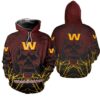 Washington Football Team Hoodie Halloween Pumpkin Skull Print Zip Hoodie 0