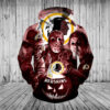 Washington Redskins Hoodie 3D Horror Night Halloween Pullover Nhl 0