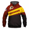 Washington Redskins Hoodie 3D Zip Hoodie Washington Redskins Hoodie 3D Zip Hoodie 0
