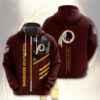 Washington Redskins Hoodie 3D Zip Hoodie 3 Lines Graphic Gift for Fans 0