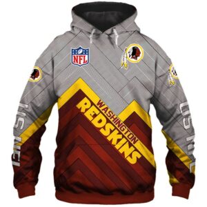 Washington Redskins Hoodie 3D Zip Hoodie Pullover Size S5Xl 0