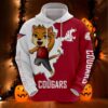 Washington State Cougars Hoodie 3D Zip Hoodie Mascot Long Sleeve Gift for Fan 0