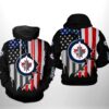 Winnipeg Jets NHL US FLag Team 3D All Over Print Zip up Hoodie Option 1