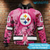 Women8217s Pittsburgh Steelers Hoodie 3D Cancer Support Steelers Gift For Women 0