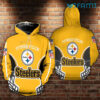 Yellow Steelers Hoodie 3D Football Helmet Logo Pittsburgh Steelers Gift 0