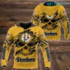 Yellow Steelers Hoodie 3D Skull Logo Pittsburgh Steelers Gift Yellow Steelers Hoodie 3D Skull Logo Pittsburgh Steelers Gift 0