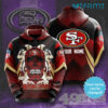 49ers Skull Hoodie 3D Skull Custom Name San Francisco 49ers Gift 49ers Skull Hoodie 3D Skull Custom Name San Francisco 49ers Gift 0
