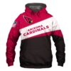 Arizona Cardinals Long Sleeve Hoodie Customizable 3D All Over Print Hoodie With Zip up Option for new Season 1